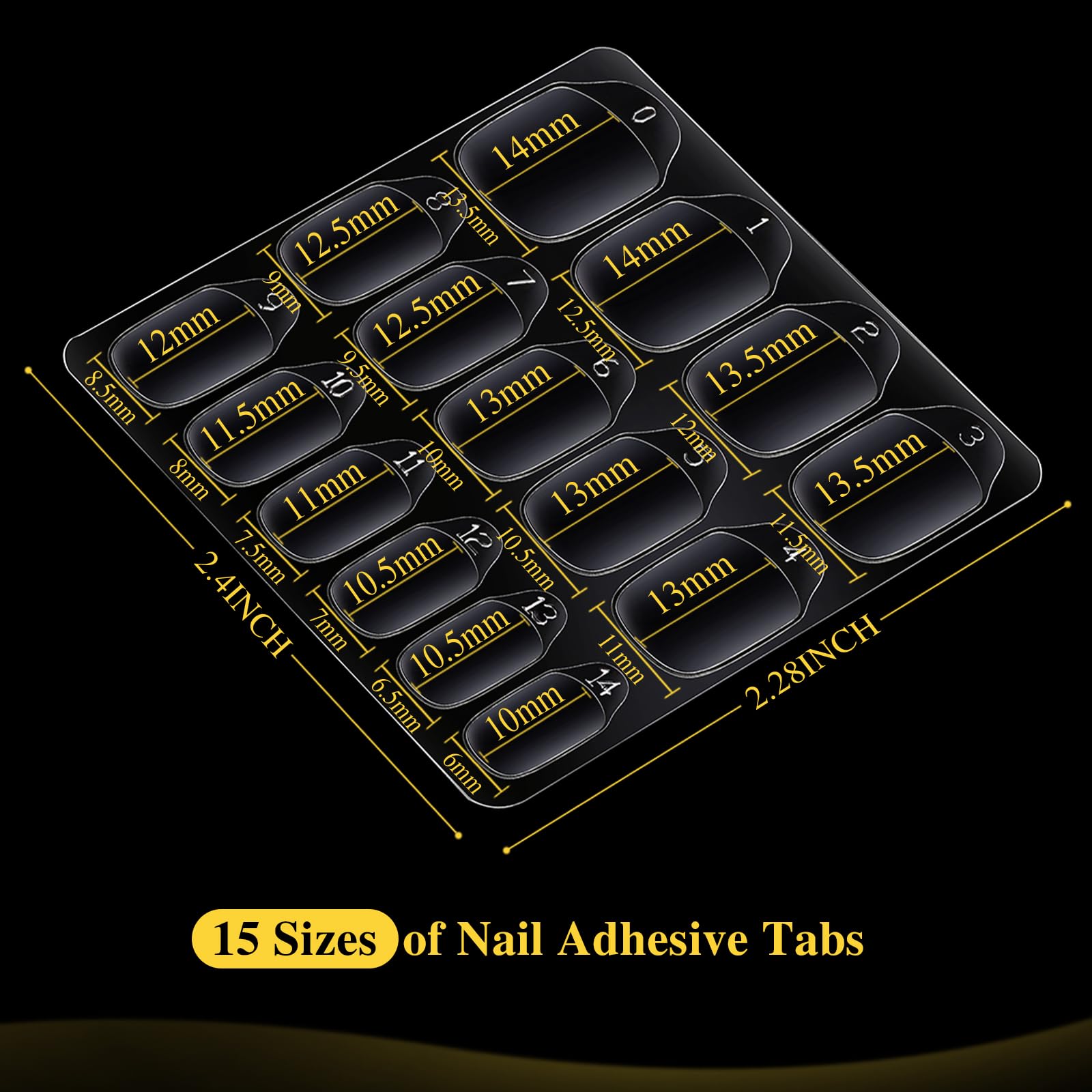 Teenitor tapas adhesivas para uñas: 15 tallas precisas para ajuste cómodo.