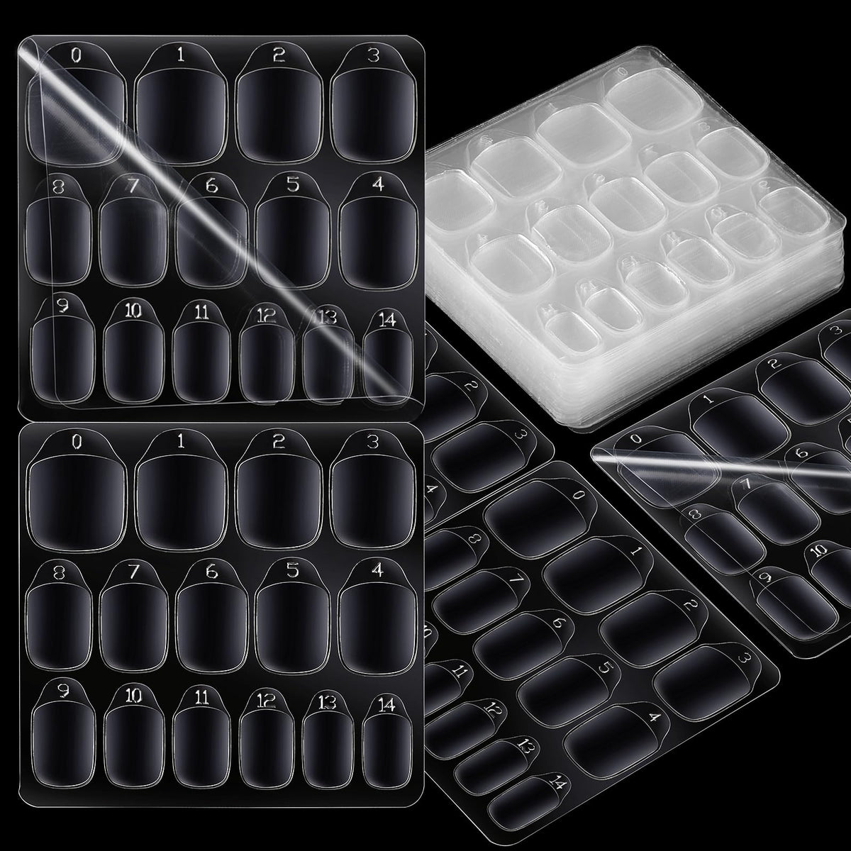 Teenitor tapas adhesivas para uñas: paquete con 300 piezas y 15 tallas para ajuste perfecto.