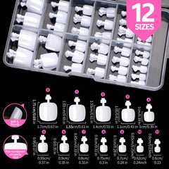 Teenitor white toe nail tips square design for full coverage and polish