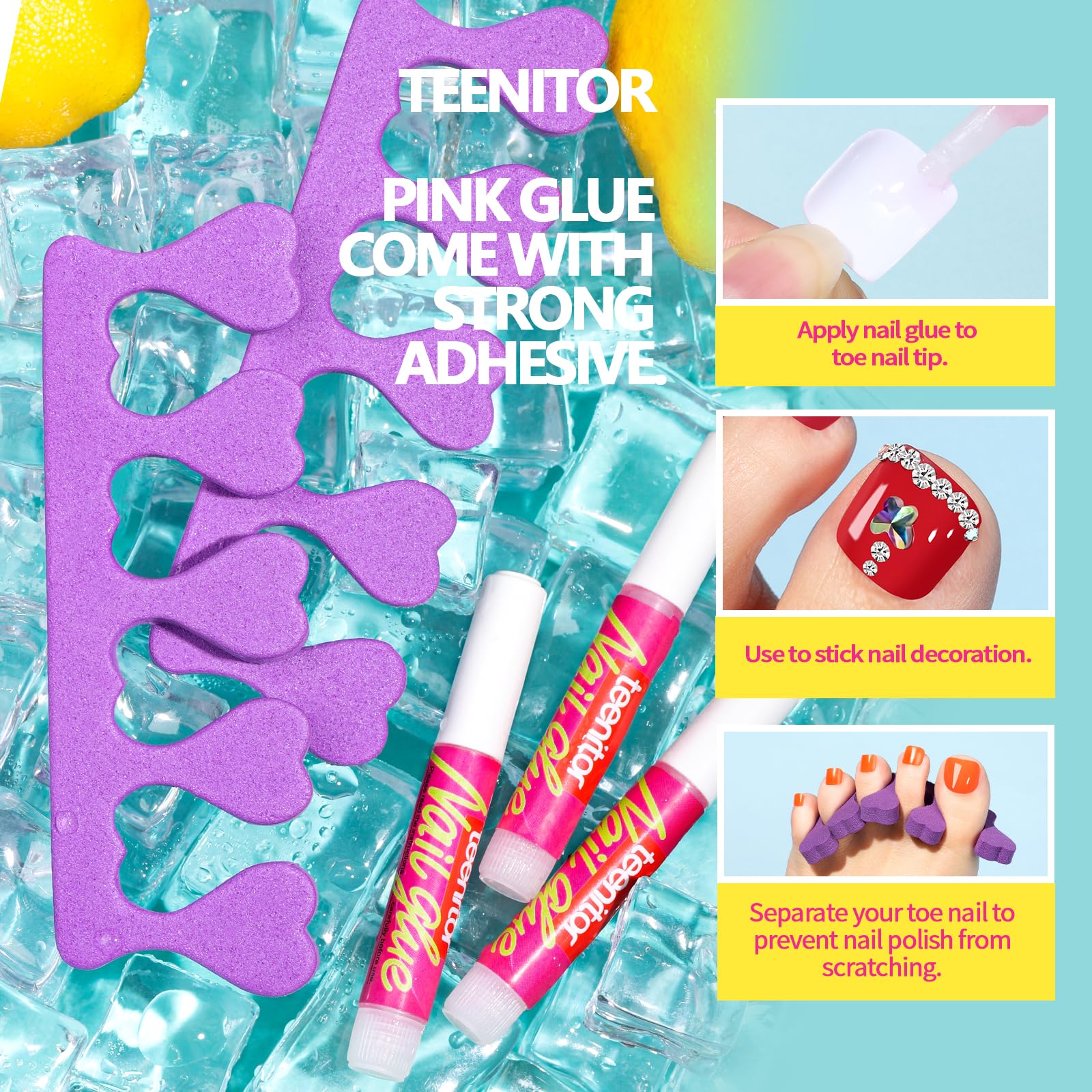 Teenitor reusable sponge toe separators prevent smudges during application