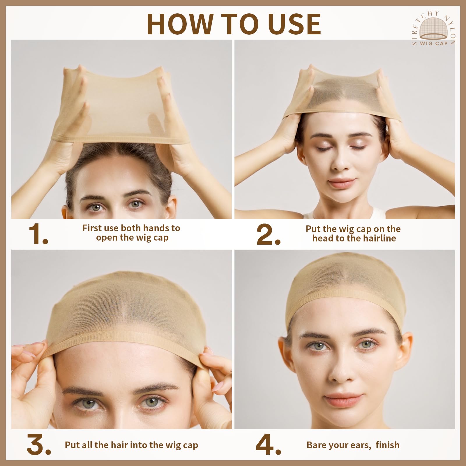 Teenitor beige wig cap fits most heads thanks to stretch.
