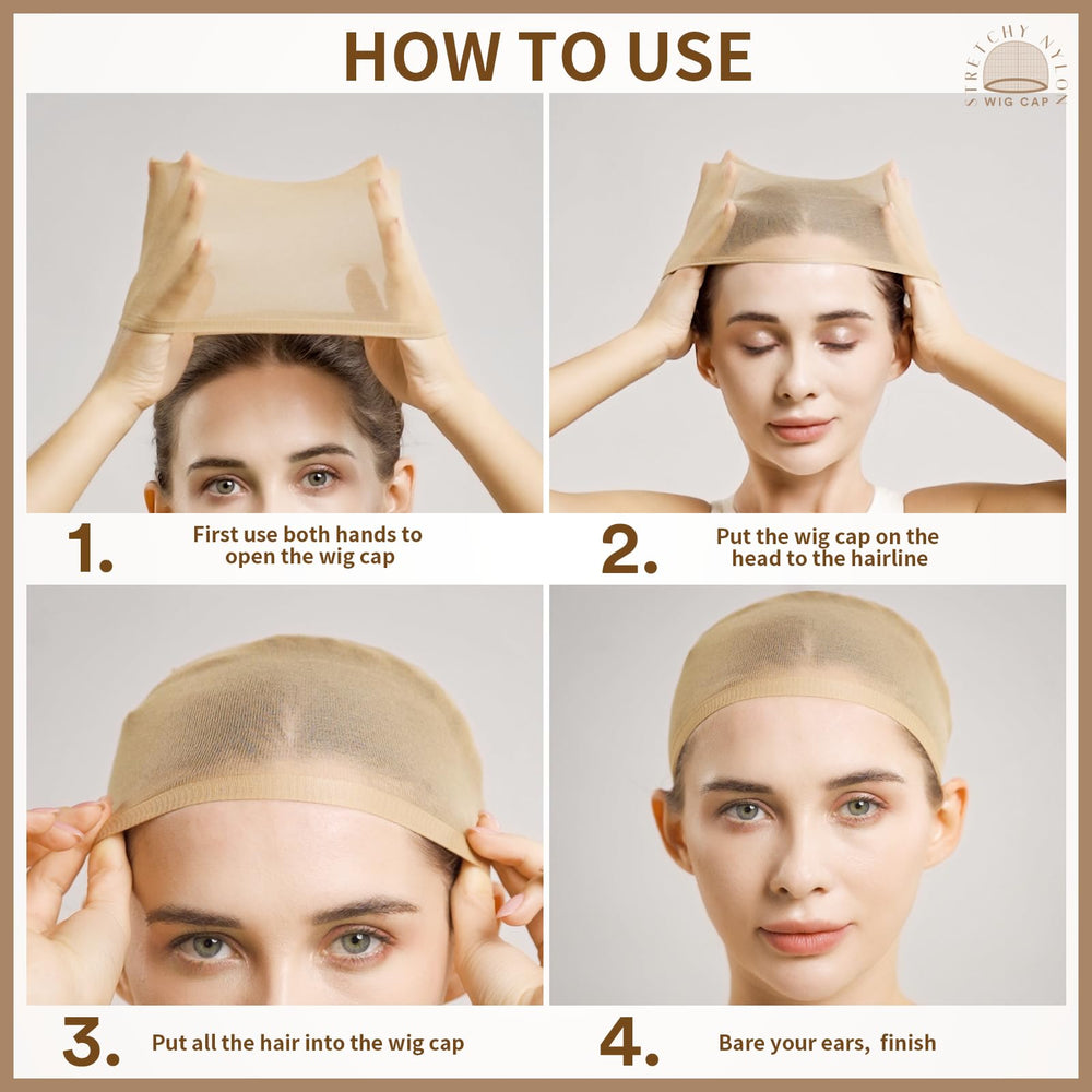 Teenitor beige wig cap fits most heads thanks to stretch.