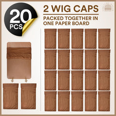 Teenitor wig cap brown close-up fabric showing soft breathable nylon.