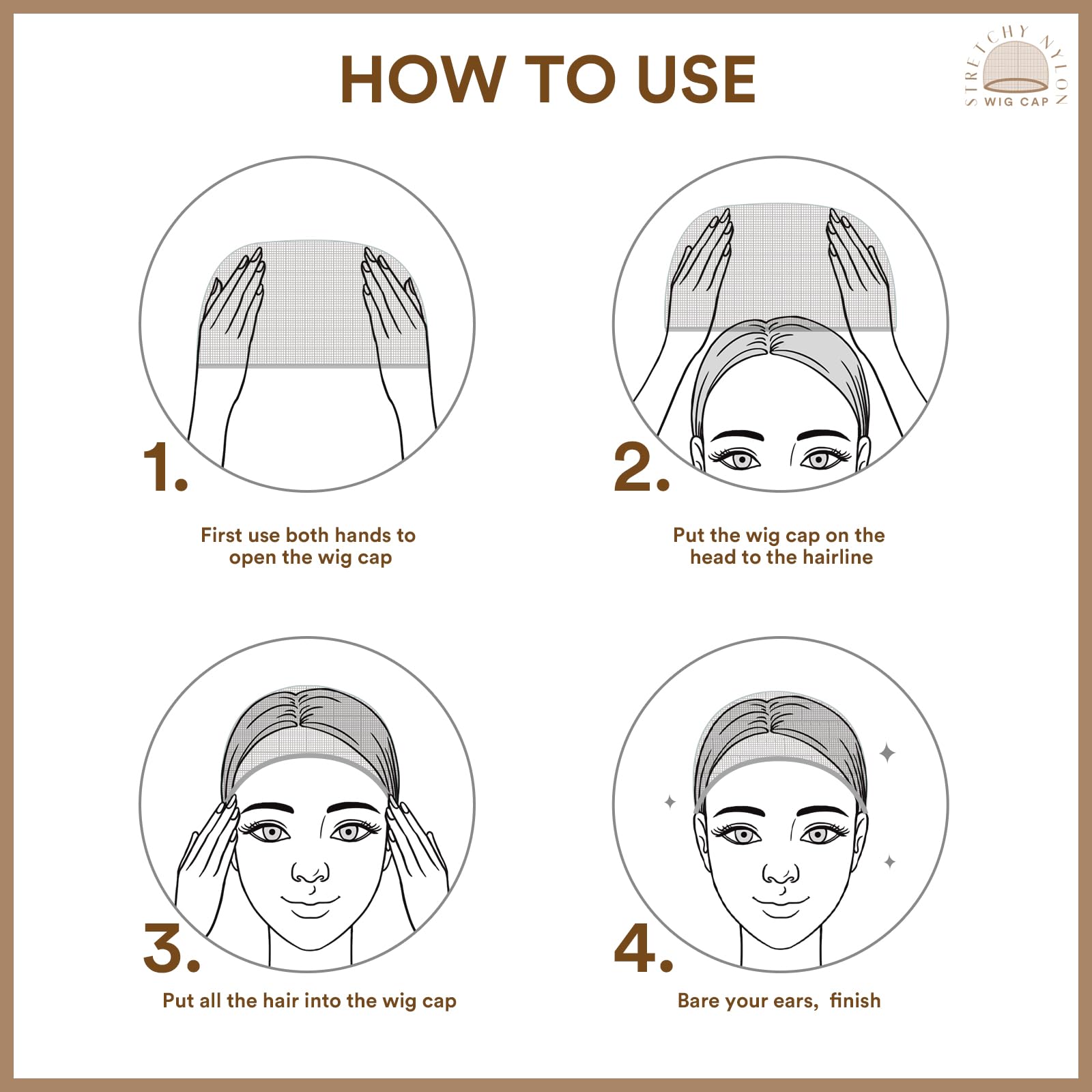 Teenitor wig cap brown one-size-fit emphasizes versatile sizing.