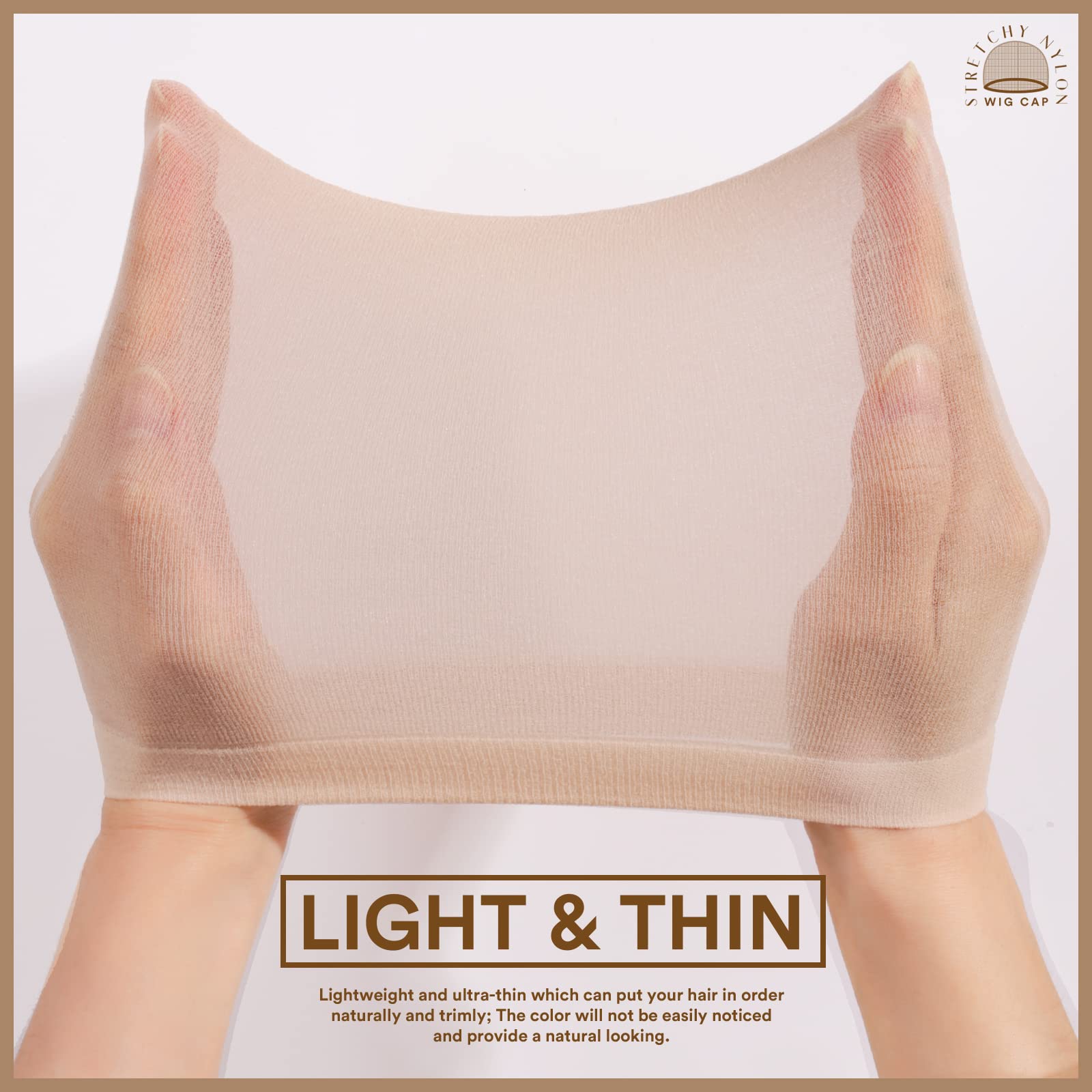 Close-up of Teenitor nude nylon fabric blending with skin tone for natural look.