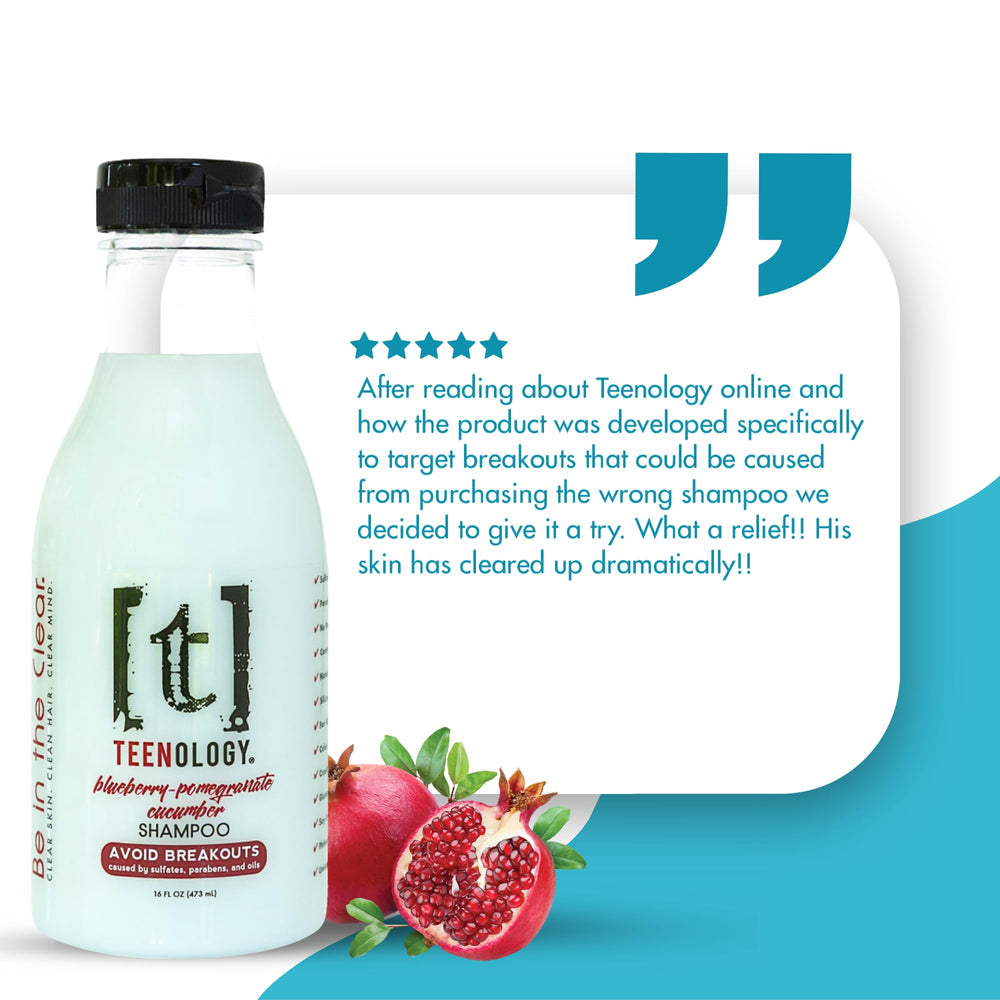 Teenology Teen Shampoo lather demonstrates scalp-friendly cleansing for oily or dry scalps.