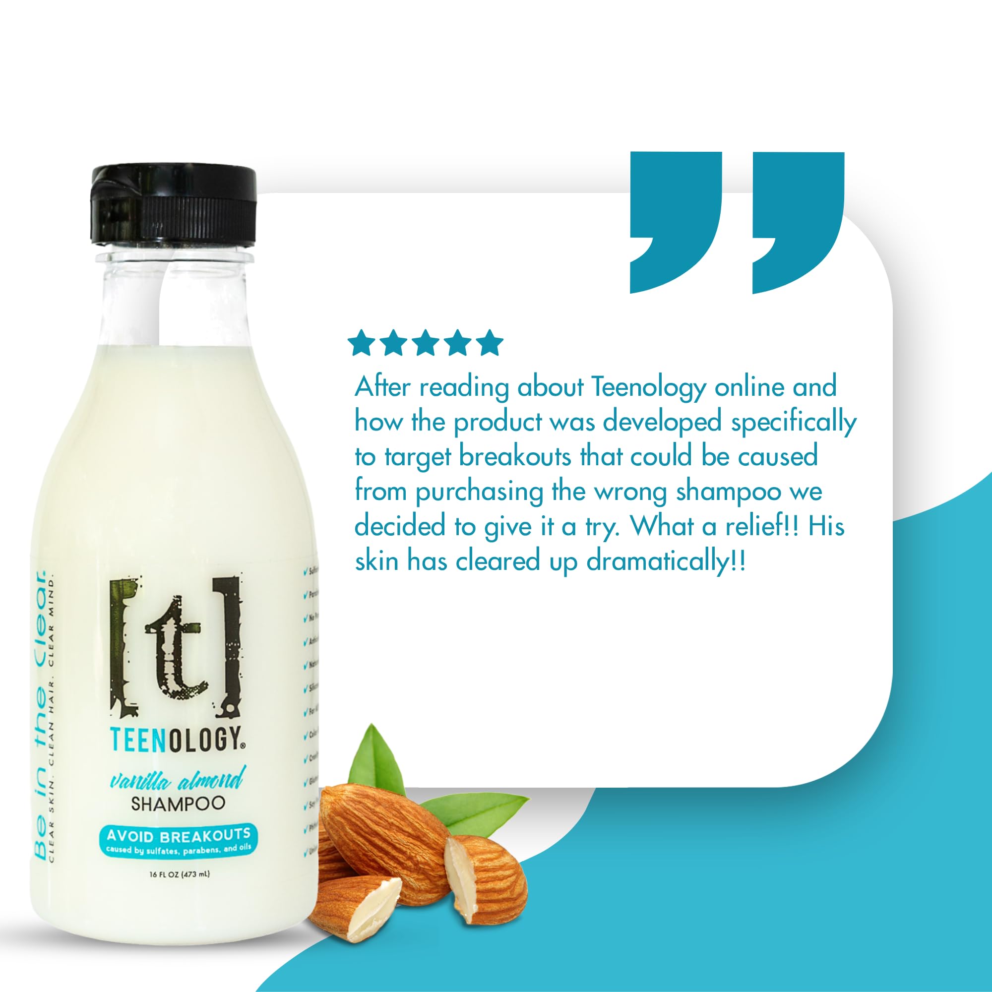 Close-up of vanilla almond scent enhances the shower experience.