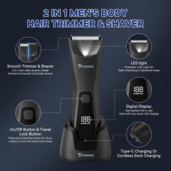 TEENOVA ceramic blades deliver gentle precision during sensitive grooming.