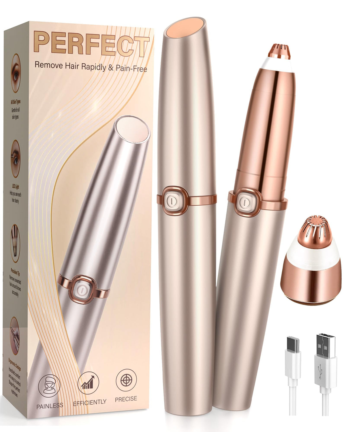 TeethBliss eyebrow trimmer head close-up for precise brow shaping.