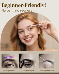 TeethBliss eyebrow trimmer LED light reveals fine hairs for accuracy.