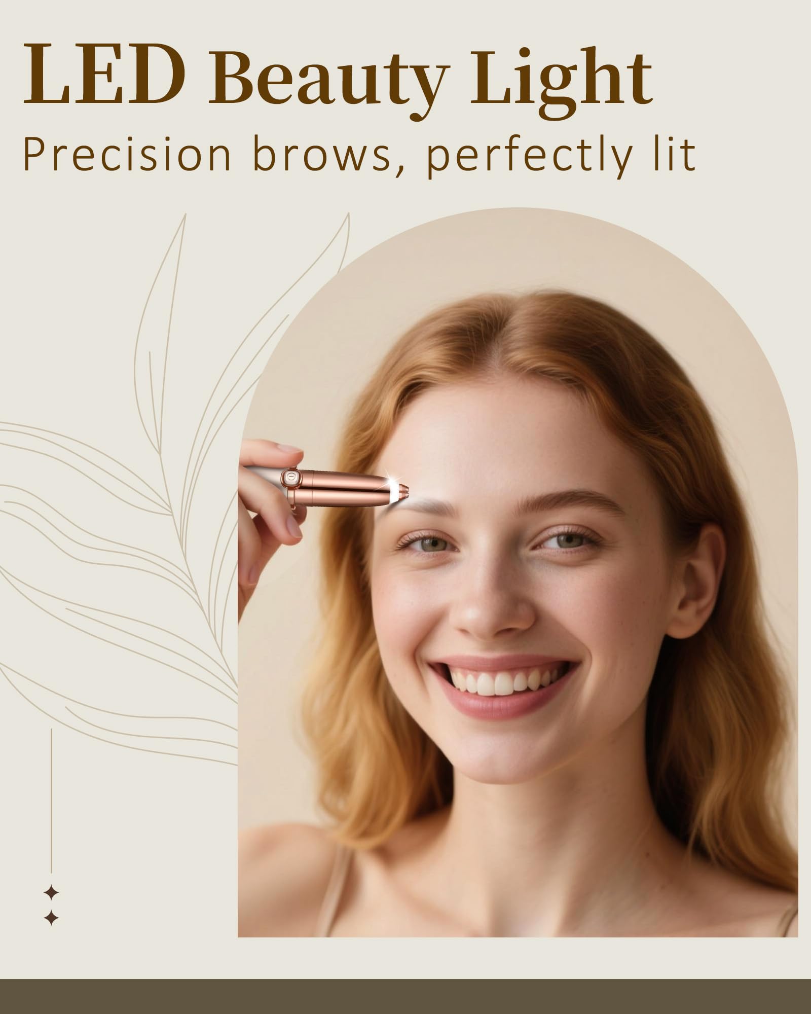 TeethBliss eyebrow trimmer in a compact home grooming setup.