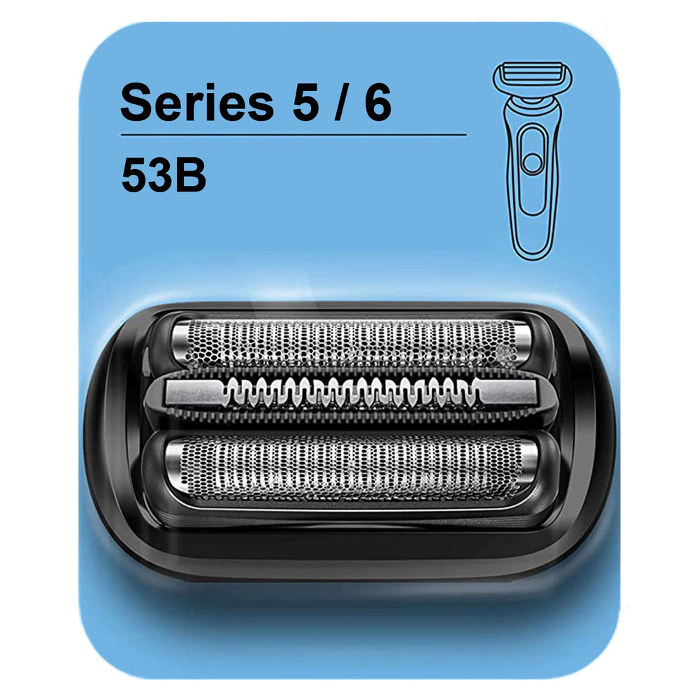 TEEYSO 53B foil head close-up for Braun shavers, promoting comfortable close shave