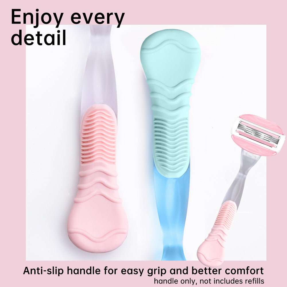 TEITEAI Venus pink replacement handle, side view, compatible with Venus cartridges.