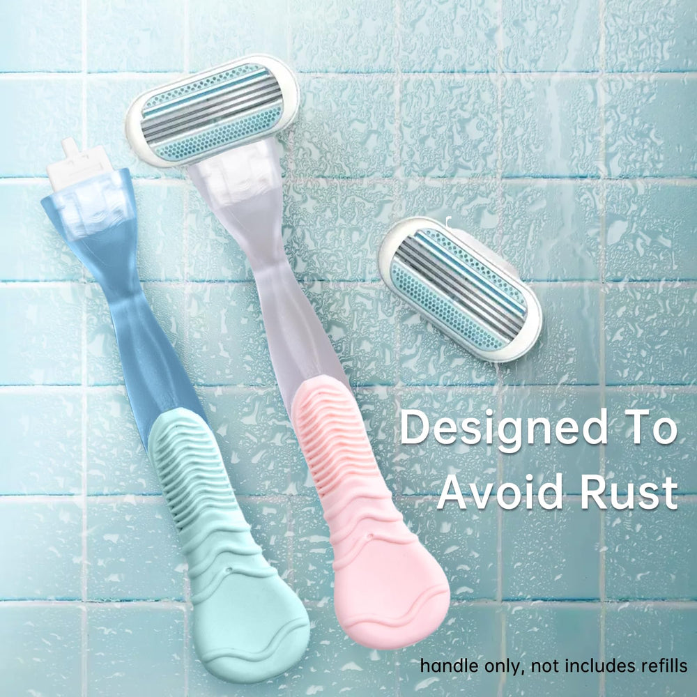 TEITEAI Venus pink replacement handle wet grip demo, helps steady shave.