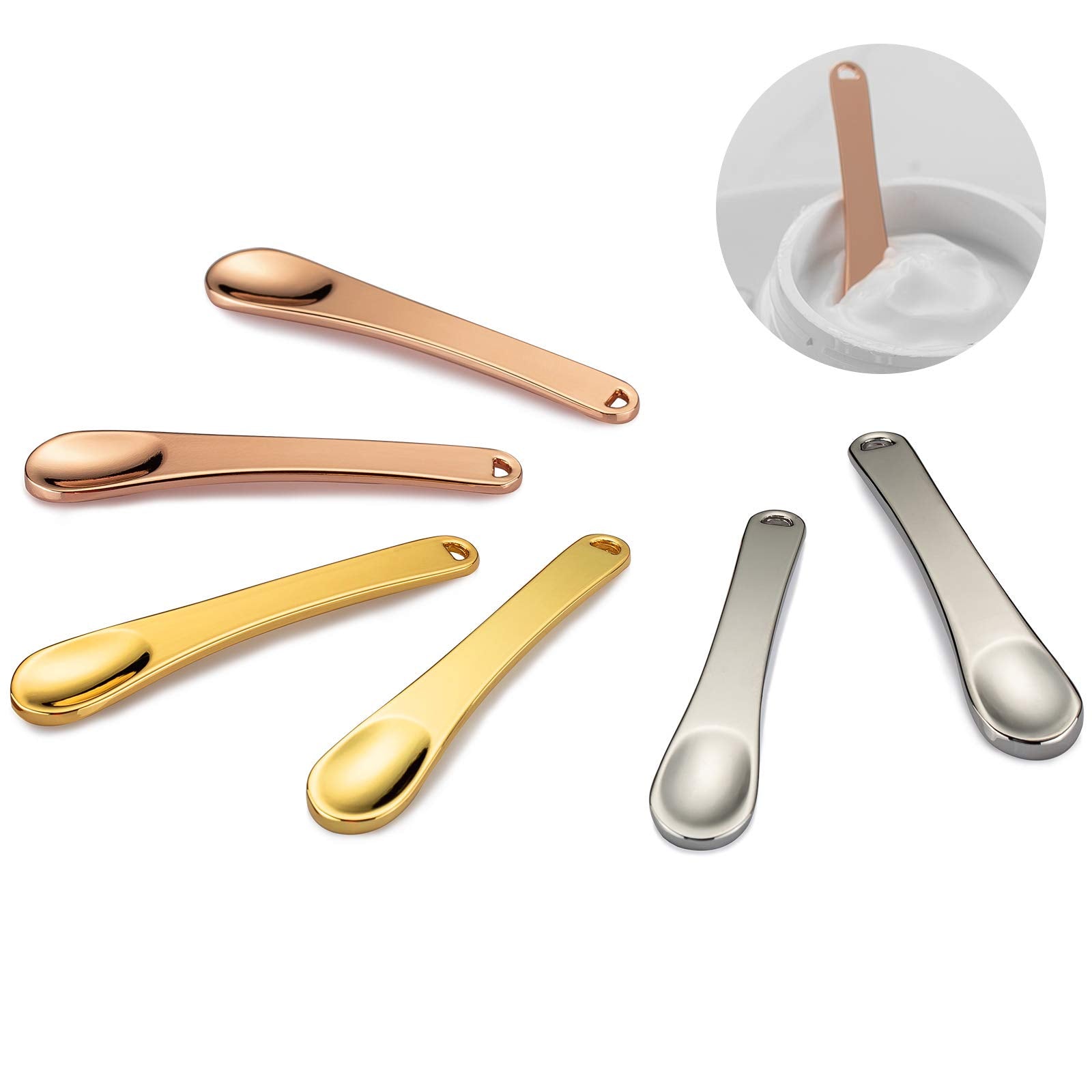 Tekson rose gold spatula set for precise, hygienic application.