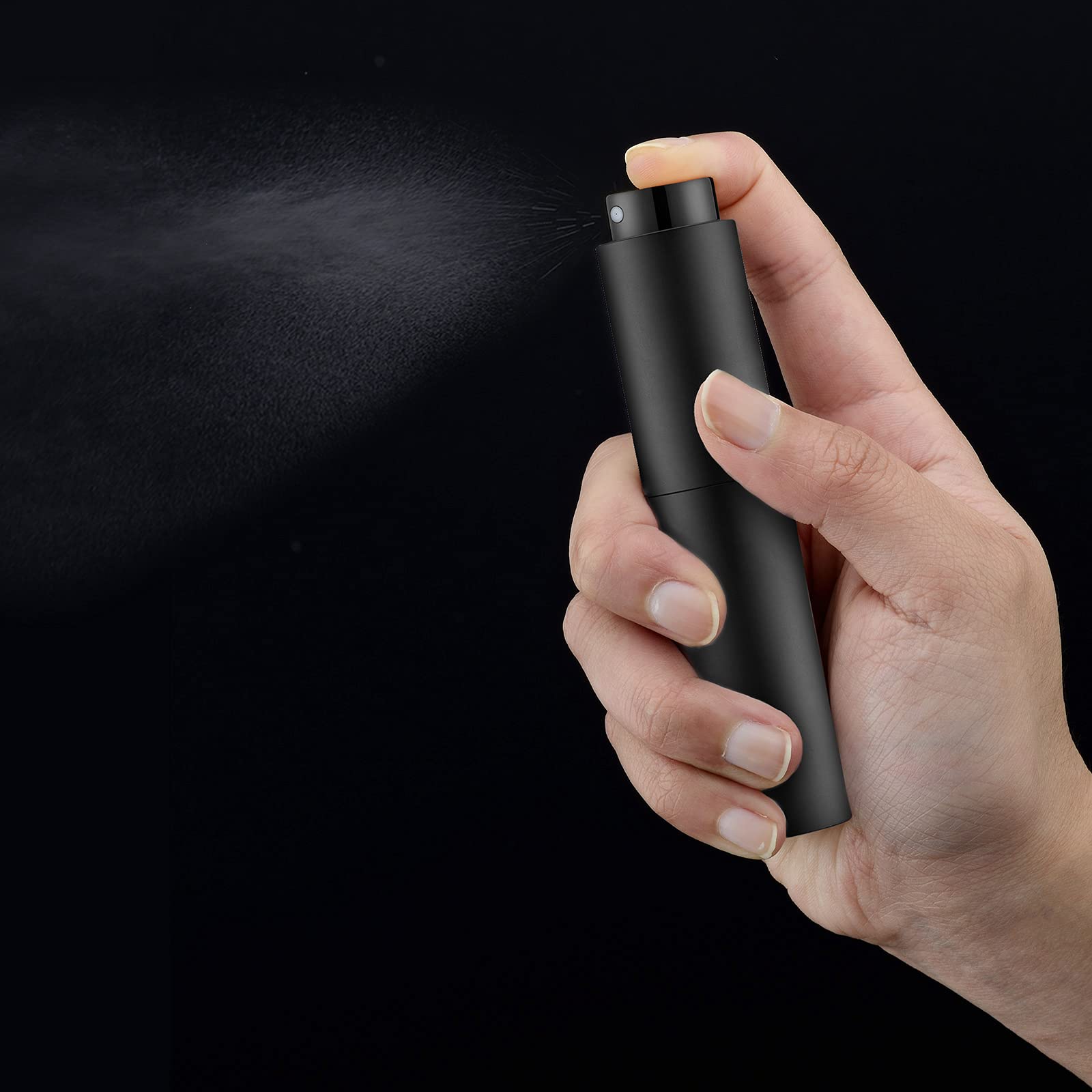 Tekson mini cologne spray bottle front view shows portable design