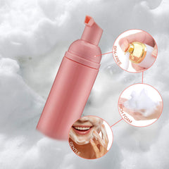 Tekson spill-proof foam dispenser with spring-loaded button to prevent leaks.