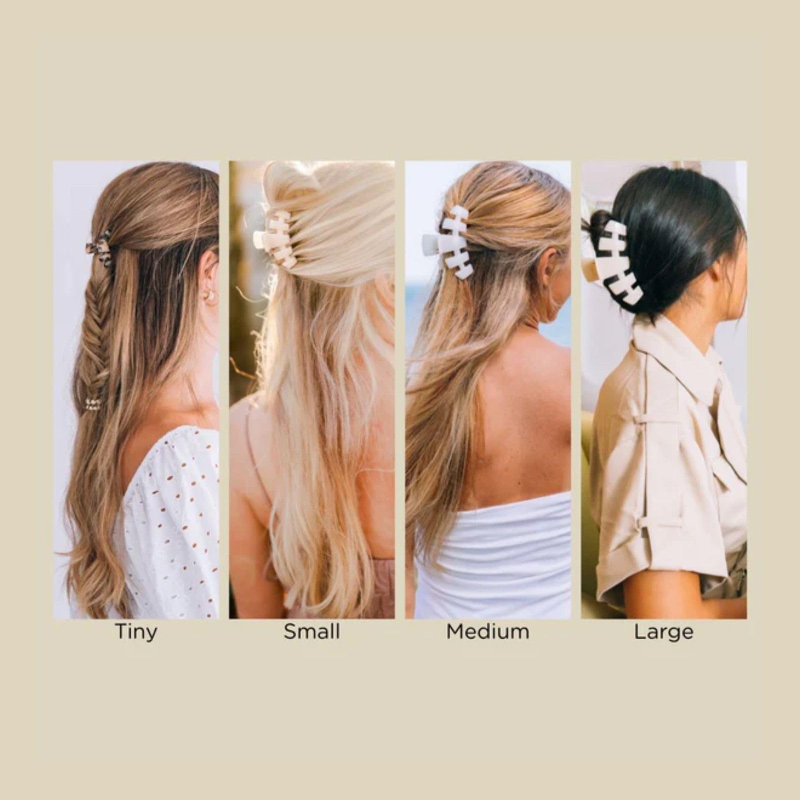 Teleties large hair clip for all textures, versatile styling.