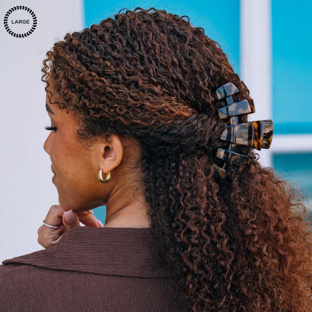 Teleties large clip works on all hair textures for secure hold