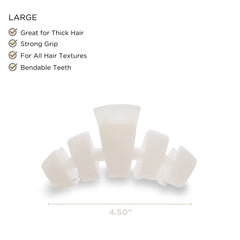 Teleties large hair clip close-up shows bendable teeth for lasting hold.