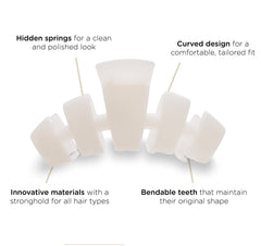 Teleties large hair clip curved design provides all-day comfort.