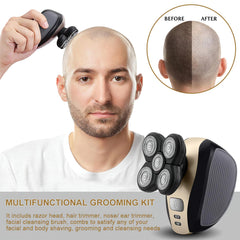 Telfun head shaver with hair capture chamber keeps shaved hair contained.