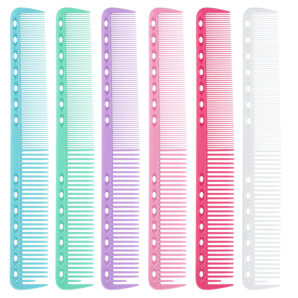 Telooco carbon fiber cutting comb blue for precise barbering with comfortable grip.