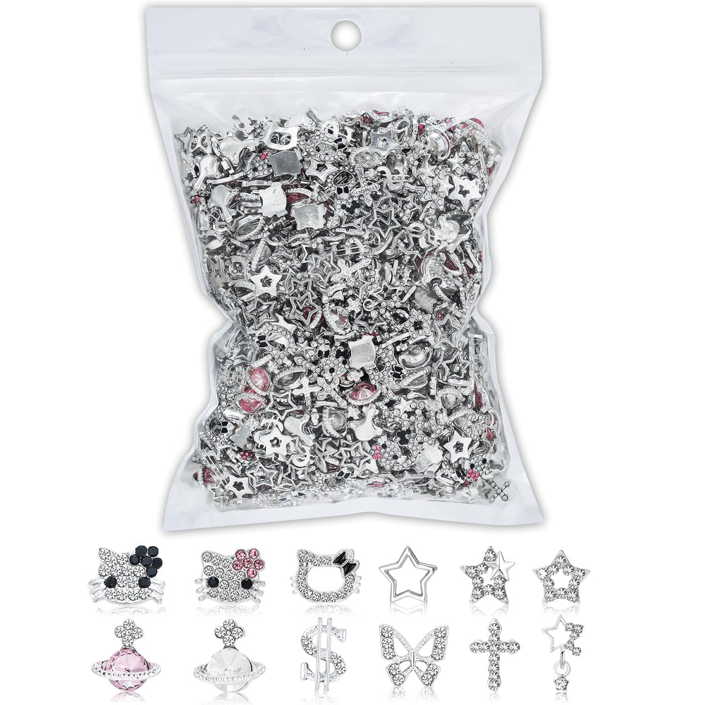 TemBelle 112-piece nail charms bulk set boosts creative nail art with diverse decorations.