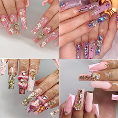TemBelle rhinestones and gems accent nails with brilliant shine