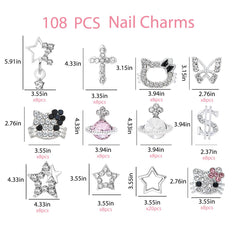 TemBelle Y2K 3D silver star charms add sparkling focal accents.