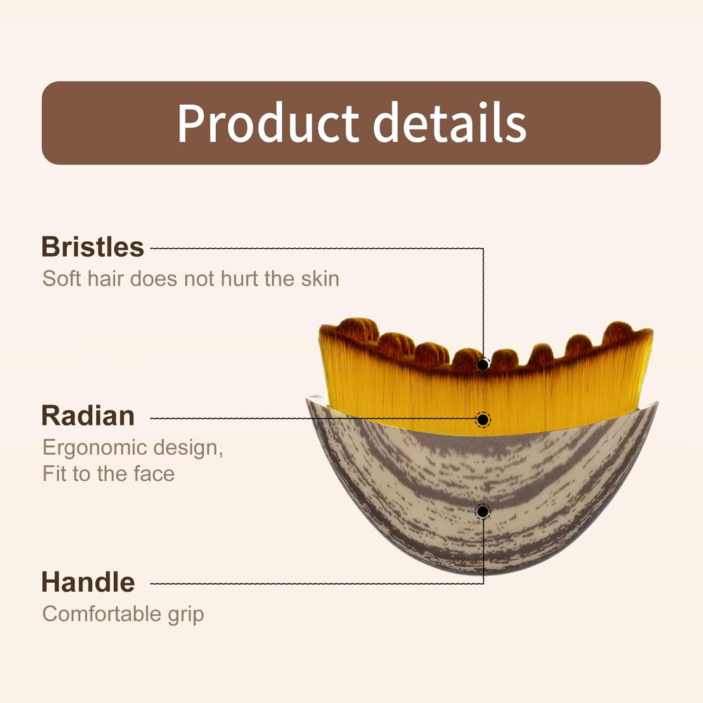 Temebr Lymphatic Contour Face Brush coffee brown finish.