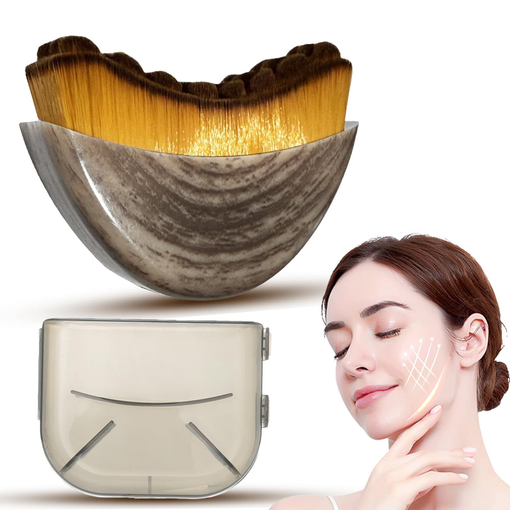 Temebr Lymphatic Contour Face Brush shows ergonomic design for drainage routines.