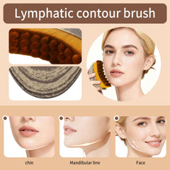 Temebr Lymphatic Contour Face Brush highlights jawline definition and contouring.
