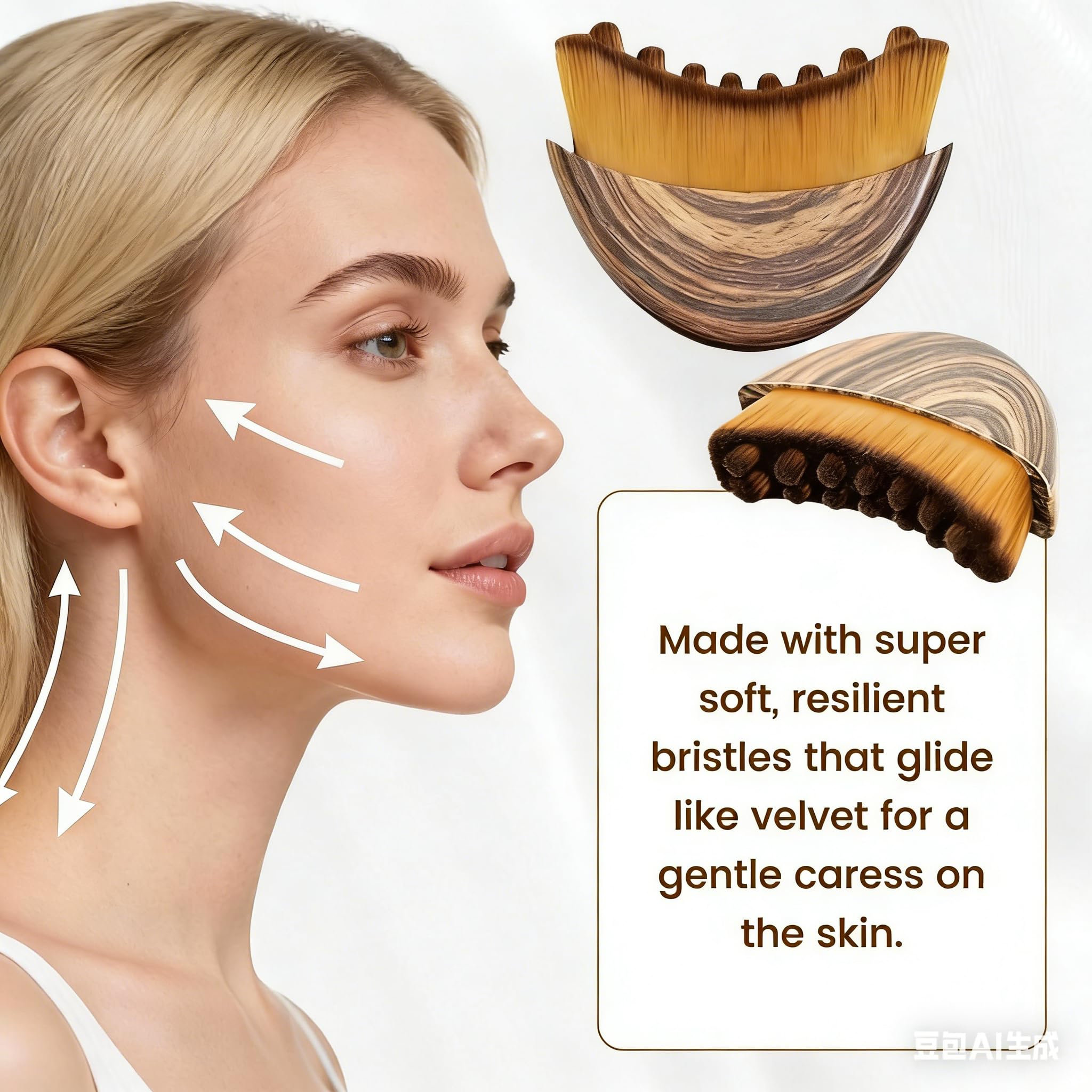 Temebr Lymphatic Contour Face Brush enhances serums' absorption.