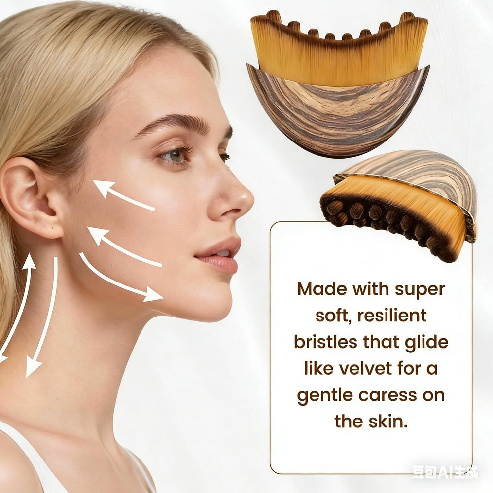 Temebr Lymphatic Contour Face Brush enhances serums' absorption.
