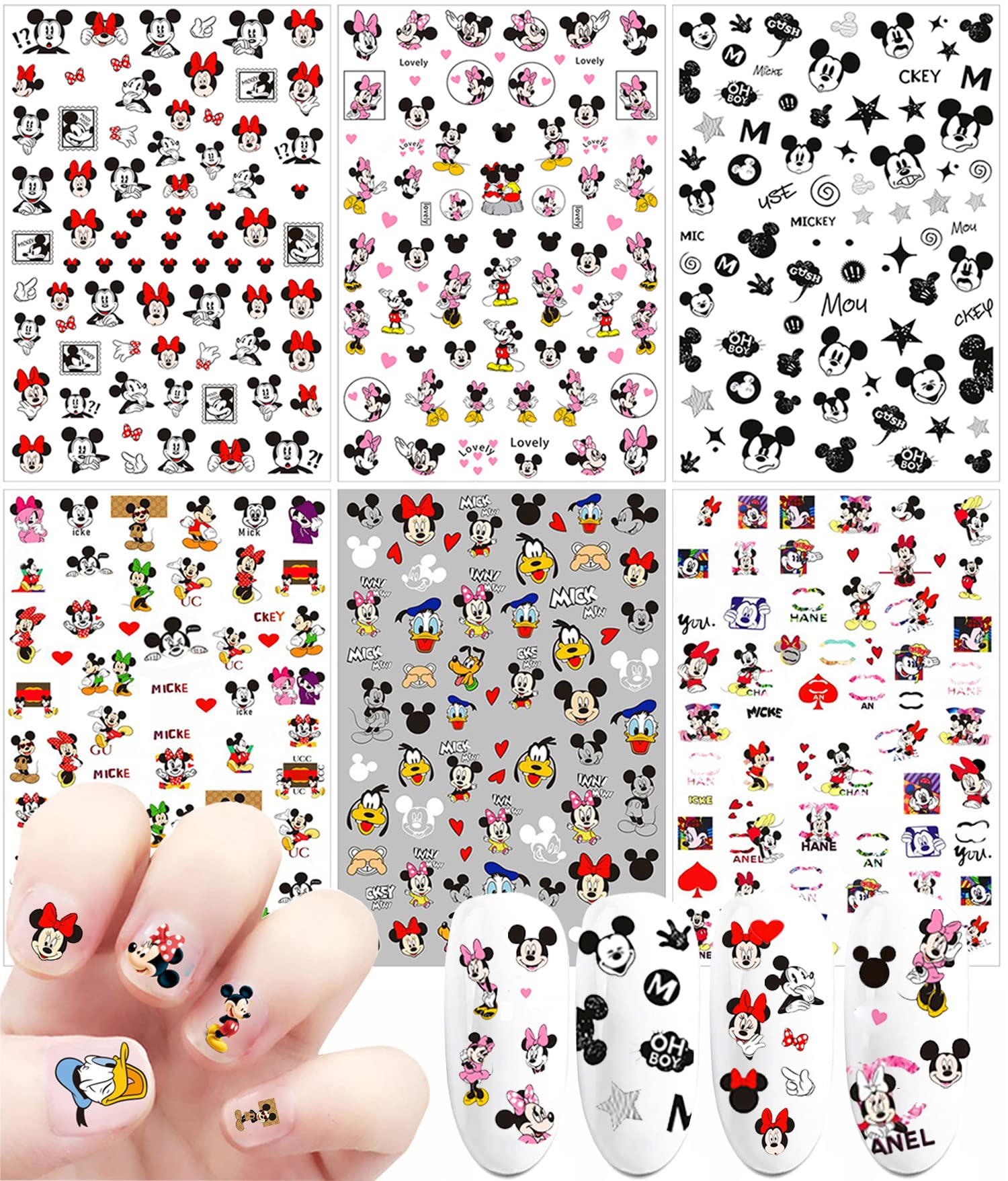 Temote cartoon nail stickers with six designs for quick at-home manicures