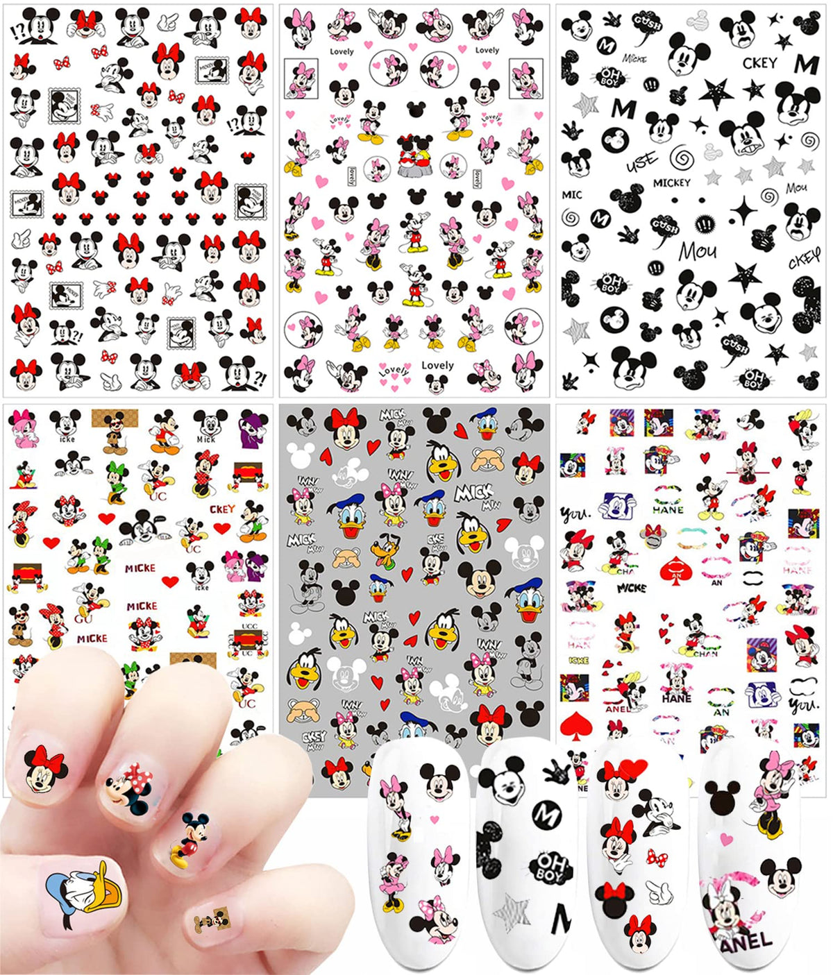 Temote cartoon nail stickers with six designs for quick at-home manicures