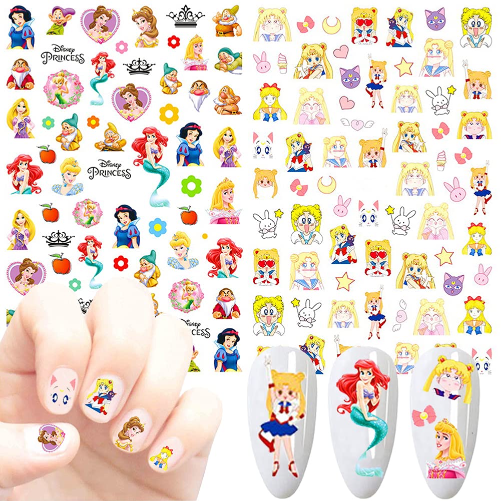 Temote cartoon nail stickers packaging image highlighting seven-sheet set