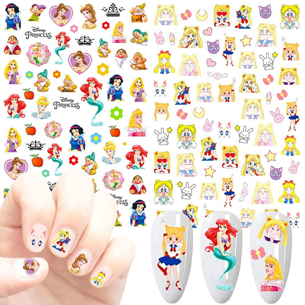 Temote cartoon nail stickers packaging image highlighting seven-sheet set