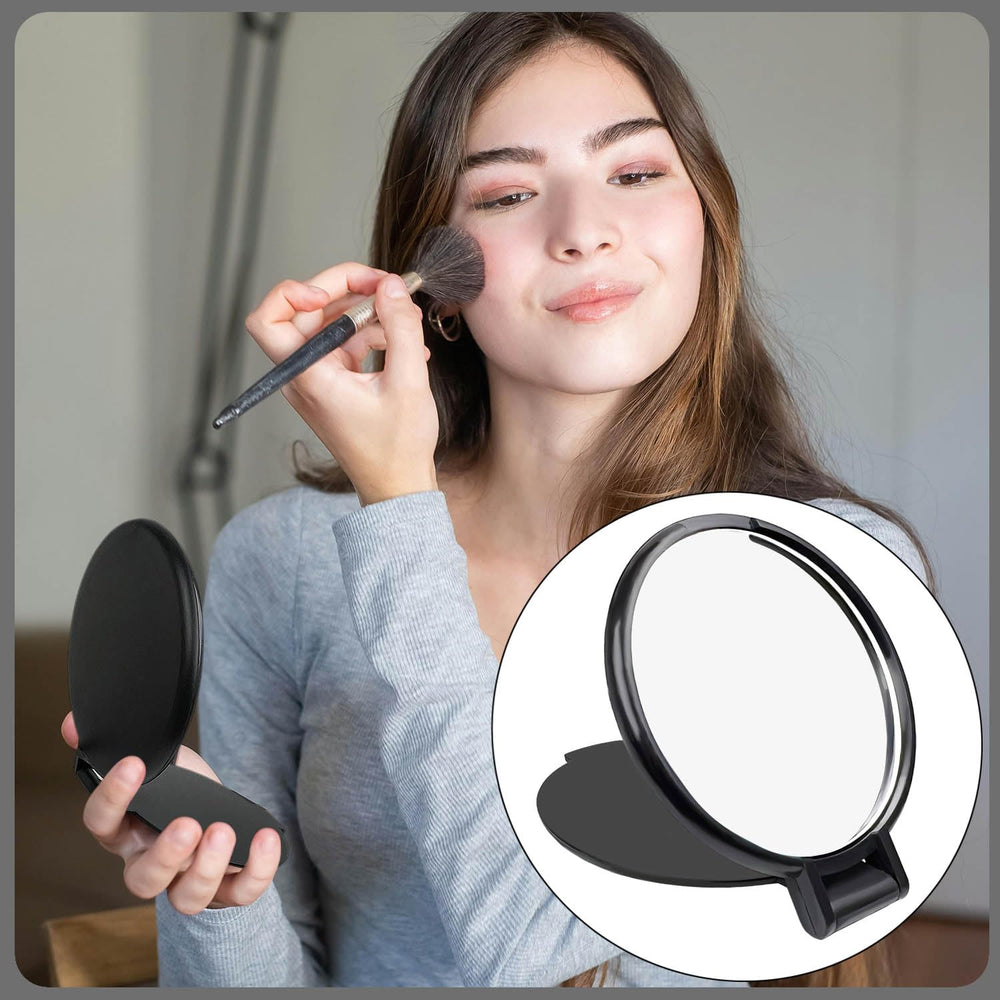 Tenalleys white pocket mirror, compact and portable for daily grooming.