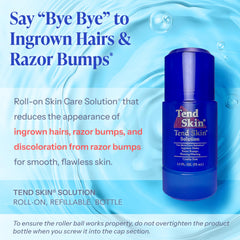 Tend Skin Ingrown Hair Solution roller applying on skin to calm ingrown hairs