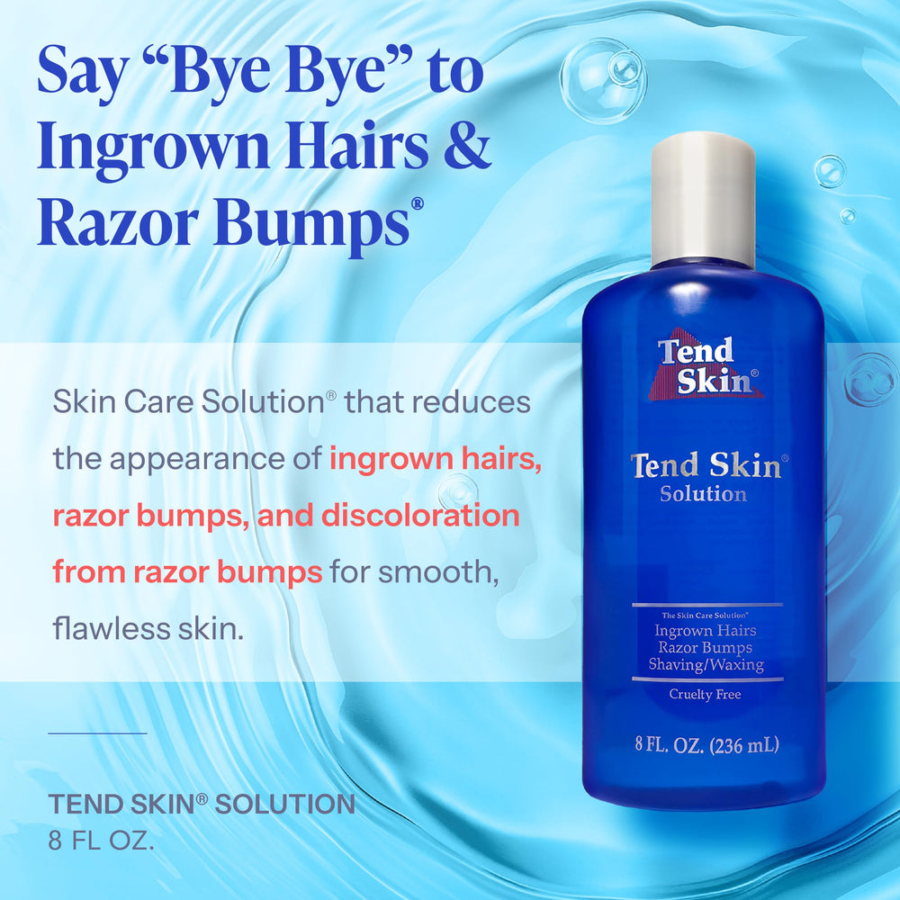 Tend Skin bottle on bathroom counter ready for aftercare.