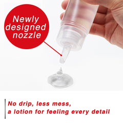 TENGA Lotion TLO-002 Red bottle side view highlighting long nozzle for easy use.