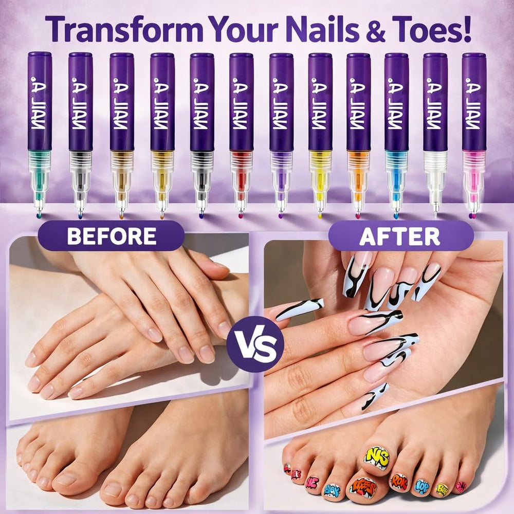 Tenneshe nail art markers fine tip enabling detailed lines and delicate accents