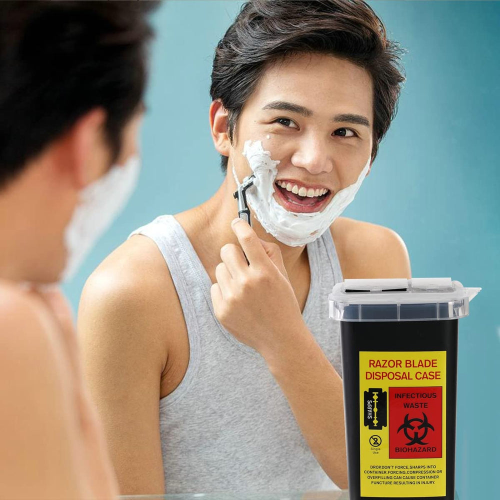 TEONEI disposable razor cutter container portable in use