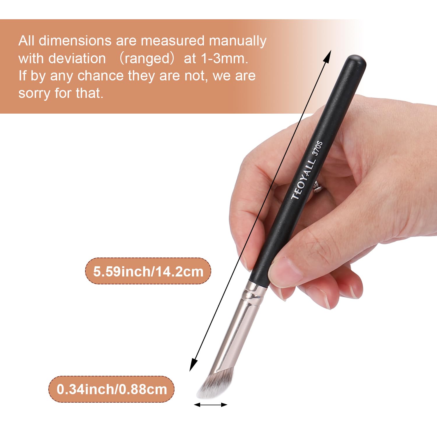 TEOYALL contour conceal brush versatile tool for liquid, cream, and powder textures.