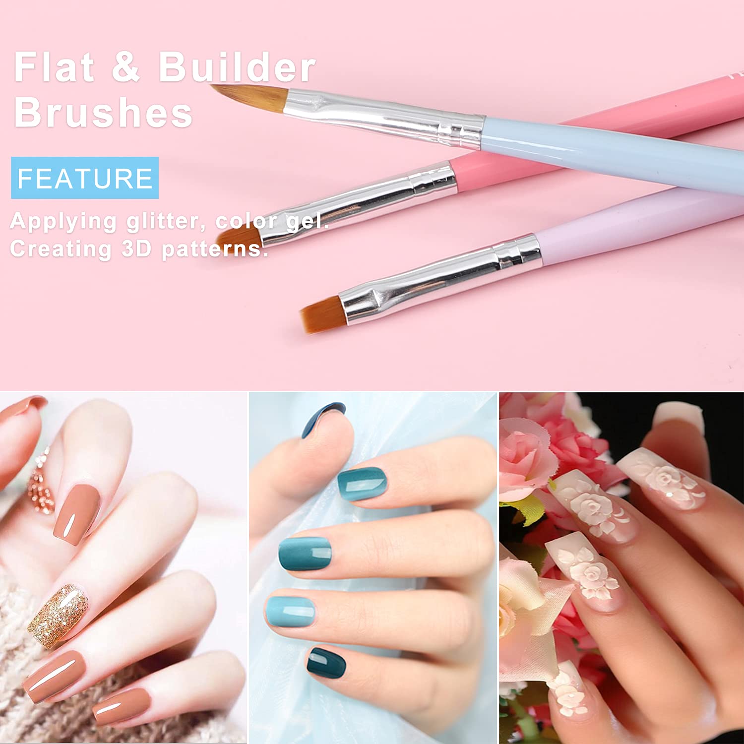 TEOYALL double ended nail brush 1 for versatile lining and filling
