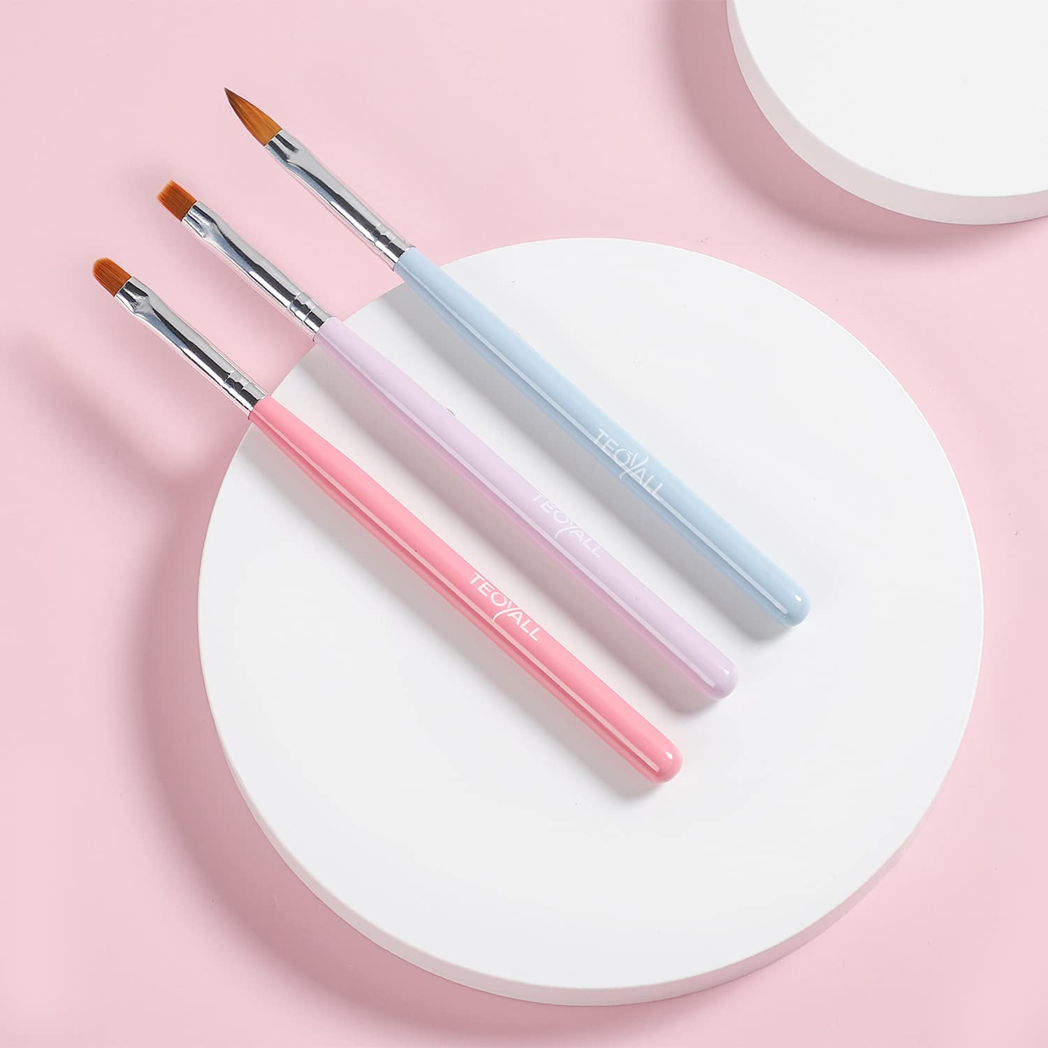 TEOYALL double ended nail brush 3 for fine detailing and artistry