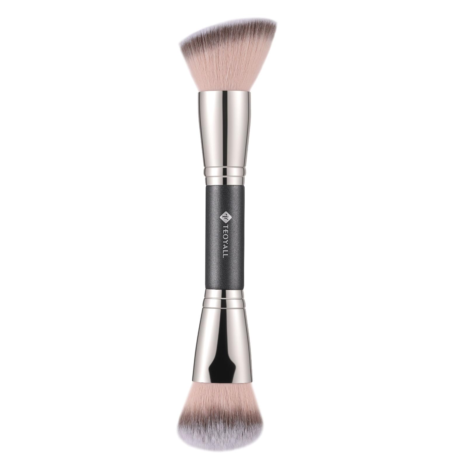 TEOYALL dual-ended brush with flat angled head for precise foundation application