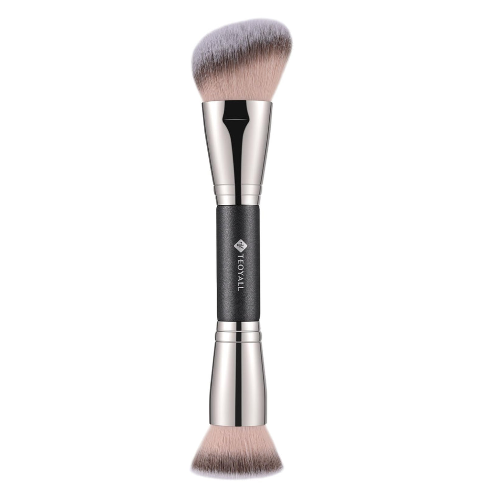 TEOYALL dual-ended foundation brush with flat-top head for even, streak-free coverage.